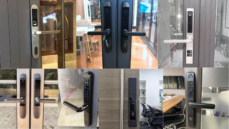 Một số mẫu khoá cửa vân tay dùng cho cửa nhôm