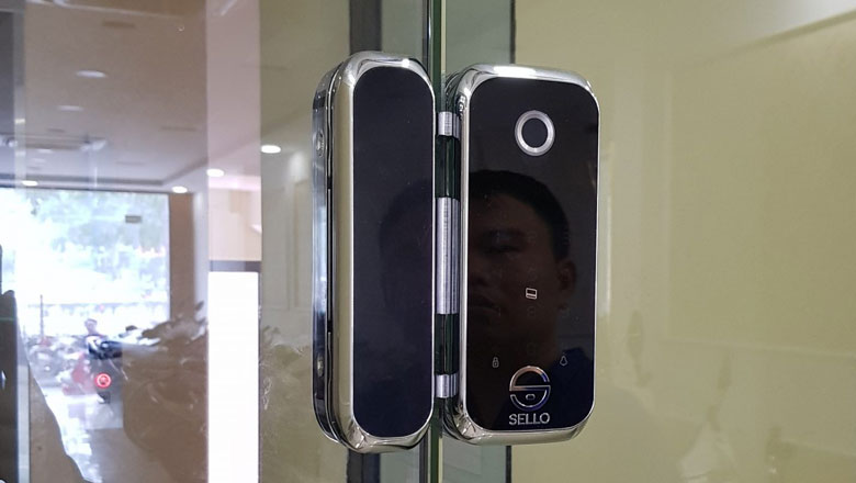 Khoá từ cửa kính lắp cho cửa 2 cánh