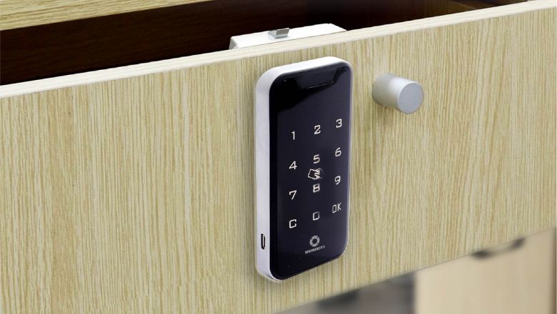 Khoá tủ vân tay lắp đặt cho ngăn kéo, hộc bàn