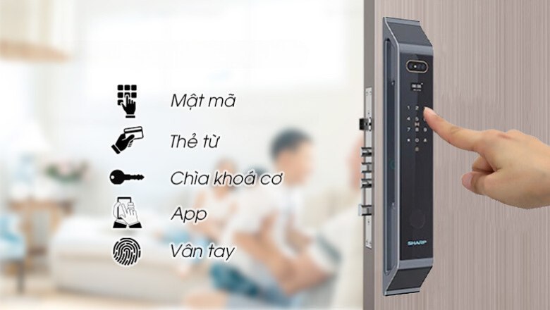 Khoá cửa sharp được trang bị đa dạng các tính năng mở khoá